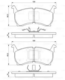 Комплект тормозных колодок, дисковый тормоз BOSCH 0 986 424 142