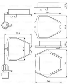 Комплект тормозных колодок BOSCH 0 986 424 689