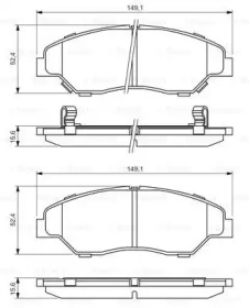 Комплект тормозных колодок BOSCH 0 986 424 696