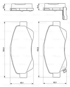 Комплект тормозных колодок, дисковый тормоз BOSCH 0 986 424 831