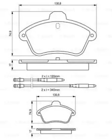 Комплект тормозных колодок BOSCH 0 986 460 957