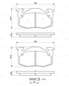 Комплект тормозных колодок BOSCH 0 986 461 149