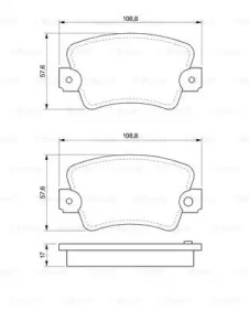 Комплект тормозных колодок, дисковый тормоз BOSCH 0 986 464 881