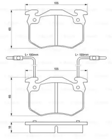 Комплект тормозных колодок, дисковый тормоз BOSCH 0 986 466 311