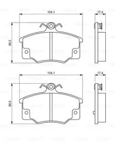 Комплект тормозных колодок BOSCH 0 986 468 380