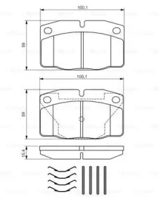 Комплект тормозных колодок BOSCH 0 986 469 390