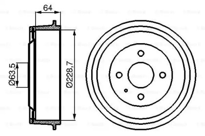 Тормозный барабан BOSCH 0 986 477 012