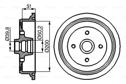 Тормозный барабан BOSCH 0 986 477 016