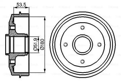 Тормозной барабан BOSCH 0 986 477 019