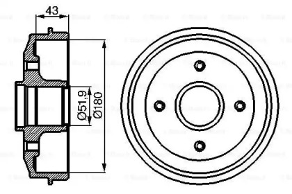 Тормозный барабан BOSCH 0 986 477 020