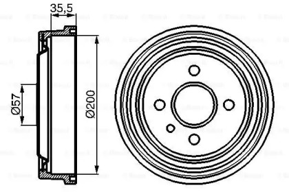 Тормозной барабан BOSCH 0 986 477 021