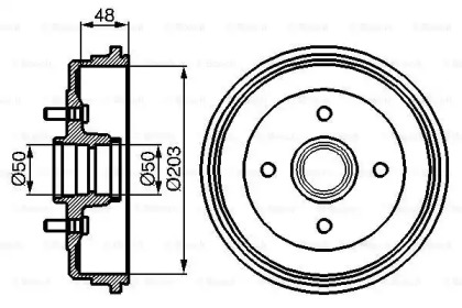 Тормозный барабан BOSCH 0 986 477 049