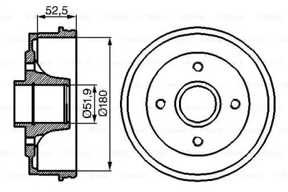 Тормозный барабан BOSCH 0 986 477 076