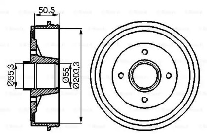 Тормозный барабан BOSCH 0 986 477 108