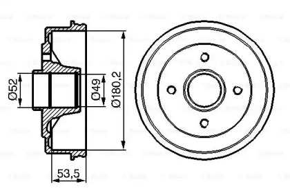 Тормозный барабан BOSCH 0 986 477 117