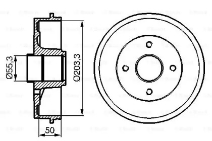 Тормозный барабан BOSCH 0 986 477 121