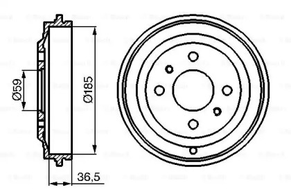 Тормозный барабан BOSCH 0 986 477 125