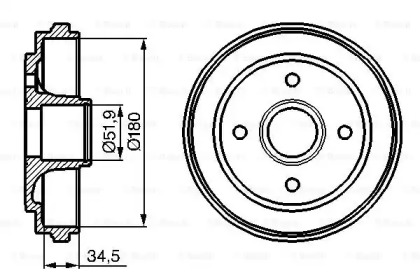 Тормозный барабан BOSCH 0 986 477 128