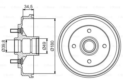 Тормозный барабан BOSCH 0 986 477 159