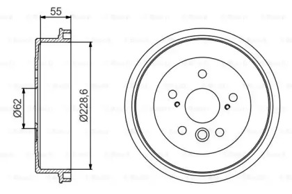 Тормозный барабан BOSCH 0 986 477 168