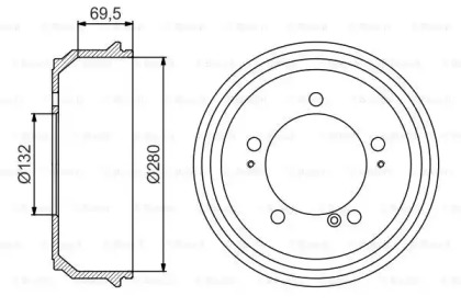 Тормозный барабан BOSCH 0 986 477 169