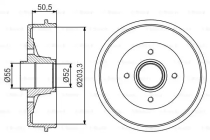 Тормозный барабан BOSCH 0 986 477 172