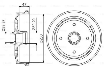 Тормозный барабан BOSCH 0 986 477 176