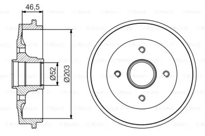 Тормозный барабан BOSCH 0 986 477 184