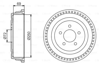 Тормозный барабан BOSCH 0 986 477 185