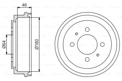 Тормозный барабан BOSCH 0 986 477 186