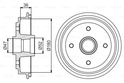 Тормозный барабан BOSCH 0 986 477 187