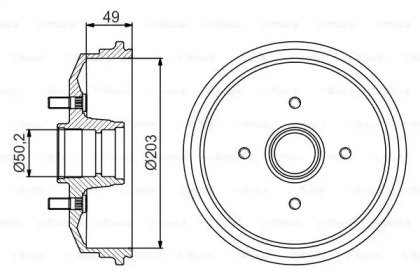 Тормозный барабан BOSCH 0 986 477 189