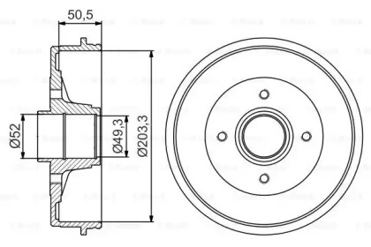 Тормозный барабан BOSCH 0 986 477 197