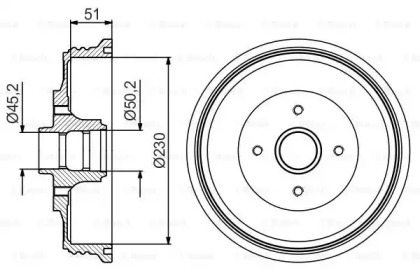 Тормозный барабан BOSCH 0 986 477 200