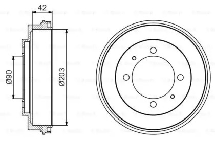 Тормозный барабан BOSCH 0 986 477 202