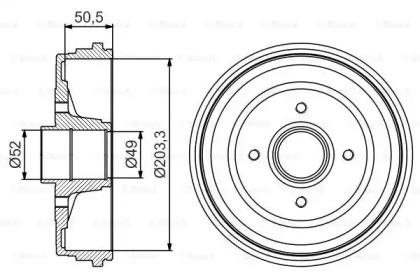 Тормозный барабан BOSCH 0 986 477 205