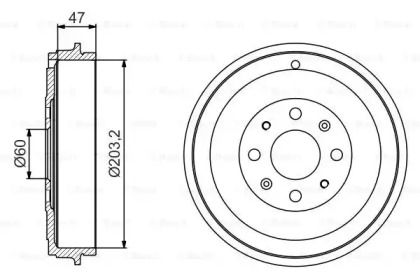 Тормозный барабан BOSCH 0 986 477 207