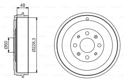 Тормозный барабан BOSCH 0 986 477 208