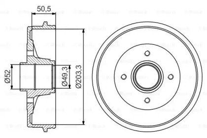 Тормозный барабан BOSCH 0 986 477 211