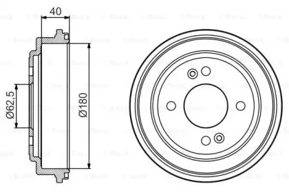 Тормозный барабан BOSCH 0 986 477 216