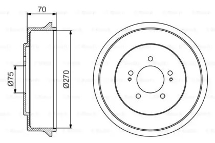 Тормозный барабан BOSCH 0 986 477 222