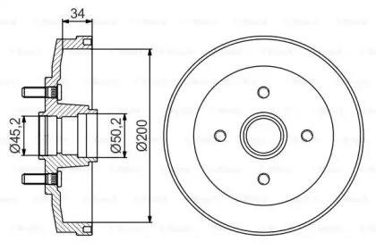 Тормозной барабан BOSCH 0 986 477 250