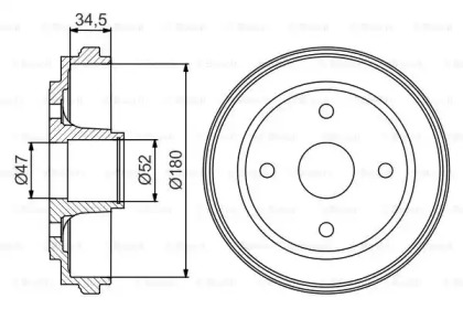 Тормозный барабан BOSCH 0 986 477 264