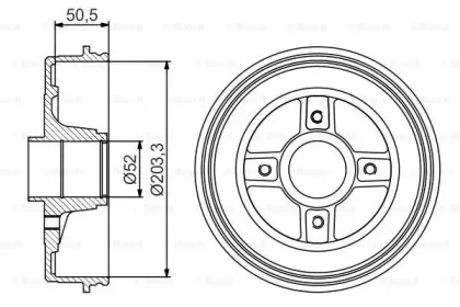 Тормозный барабан BOSCH 0 986 477 308