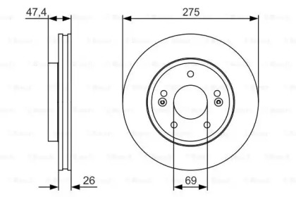 Тормозной диск BOSCH 0 986 479 R26