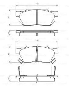 Комплект тормозных колодок BOSCH 0 986 490 440