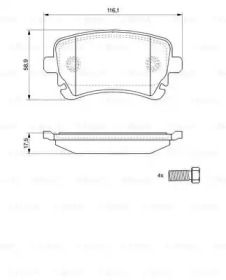 Комплект тормозных колодок BOSCH 0 986 494 119