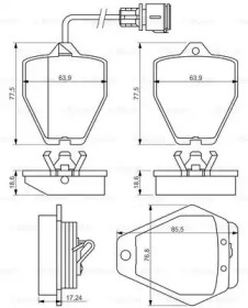 Комплект тормозных колодок BOSCH 0 986 494 436