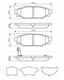 Комплект тормозных колодок BOSCH 0 986 494 444