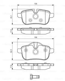 Комплект тормозных колодок BOSCH 0 986 494 450